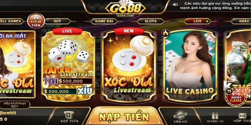 Live Casino GO88 là một dạng giải trí trực tuyến qua mạng internet